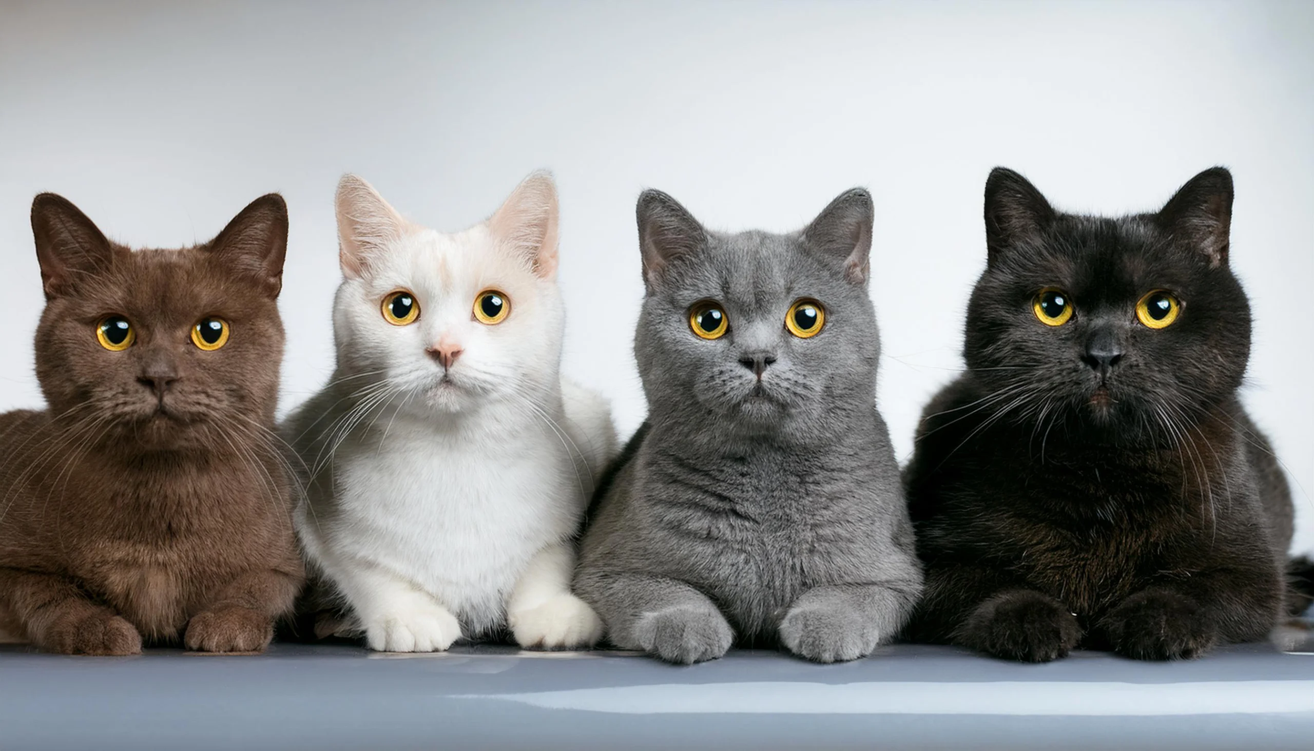 Variações de cores sólidas no British Shorthair