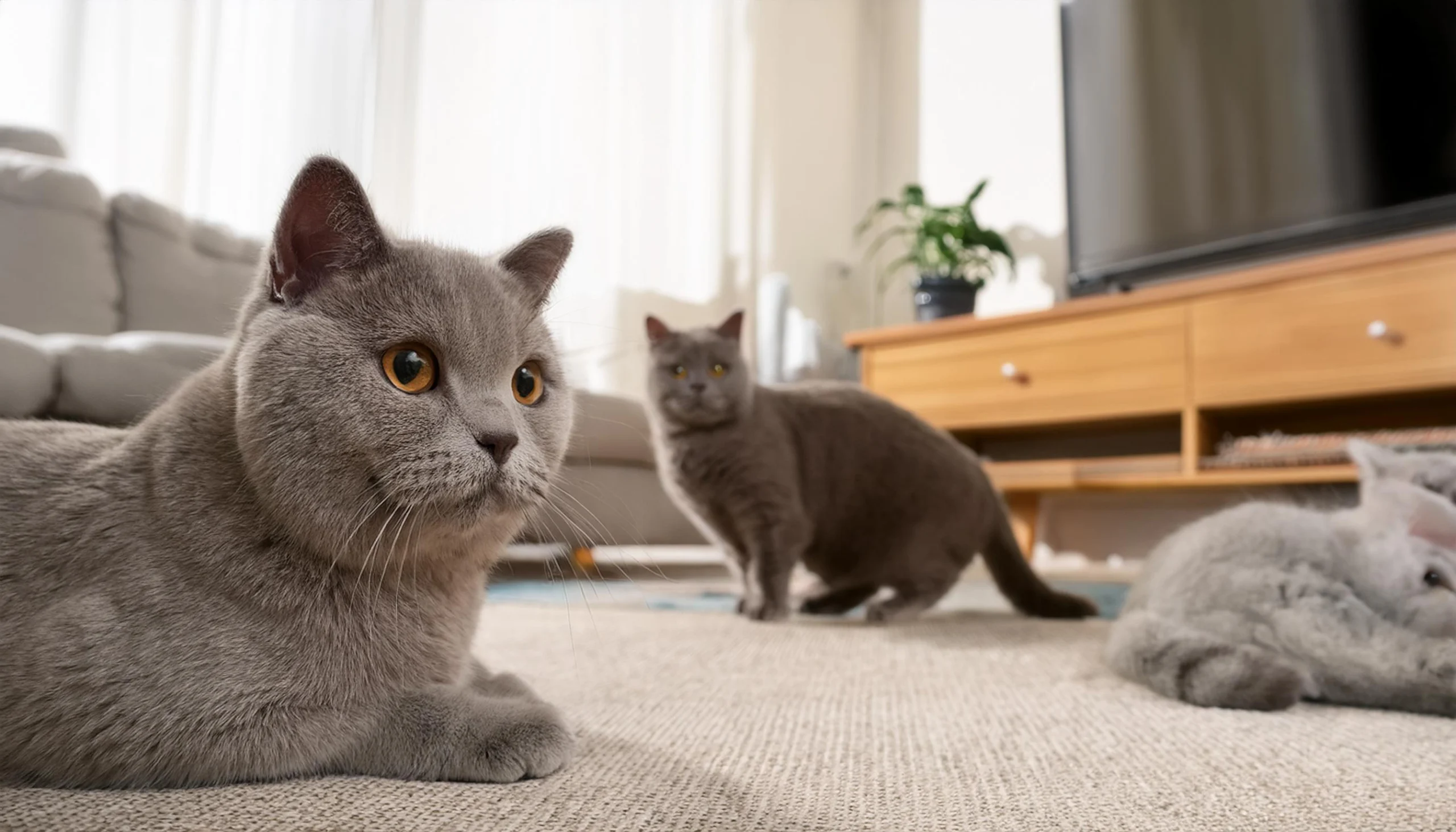 British Shorthair demonstrando seu temperamento sereno