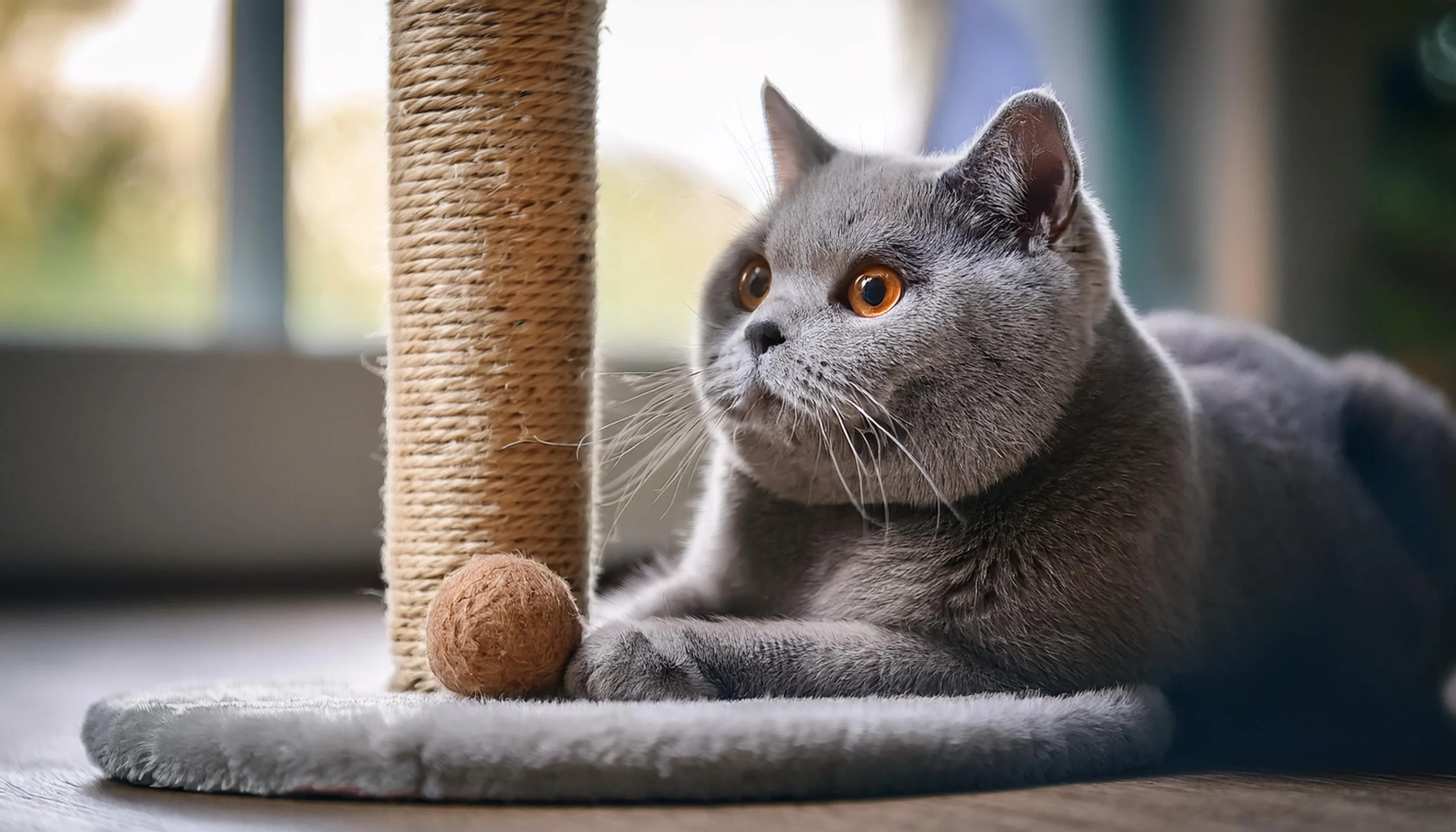 British Shorthair com arranhador